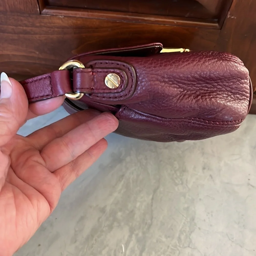 Michael Kors Vintage mini bag burgundy Crossbody bag heavy goldtone hardware